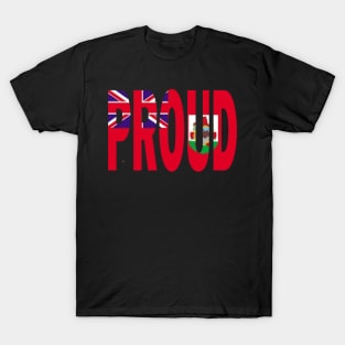 Bermuda Flag Design in The Word Proud - BVI - Soca Mode T-Shirt